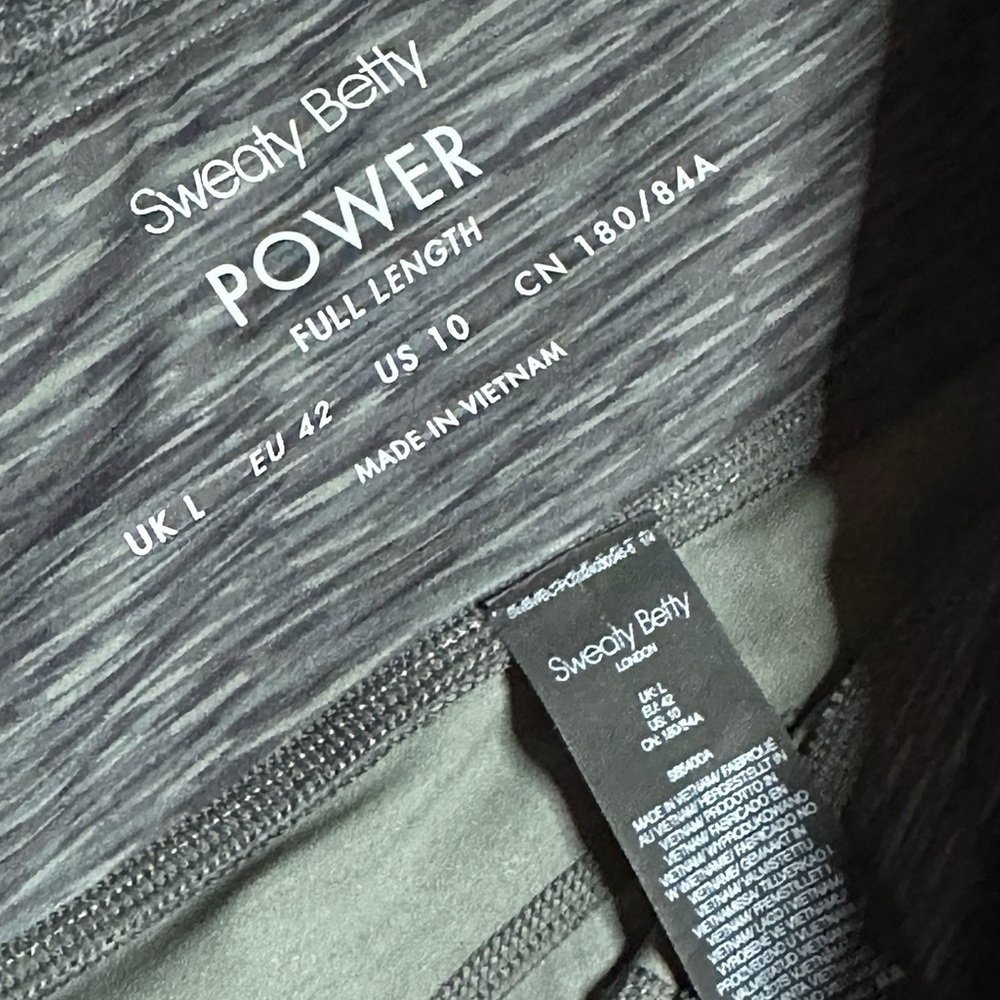 Sweaty Betty Power Gym Charcoal Leggings Size 10 - Picture 5 of 6
